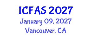 International Conference on Fisheries and Aquatic Sciences (ICFAS) January 09, 2027 - Vancouver, Canada International Conference on Fisheries and Aquatic Sciences (ICFAS) January 09, 2027 - Vancouver, Canada