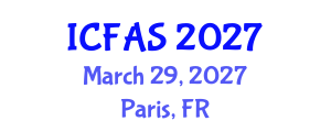 International Conference on Fisheries and Aquatic Sciences (ICFAS) March 29, 2027 - Paris, France International Conference on Fisheries and Aquatic Sciences (ICFAS) March 29, 2027 - Paris, France