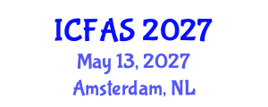International Conference on Fisheries and Aquatic Sciences (ICFAS) May 13, 2027 - Amsterdam, Netherlands International Conference on Fisheries and Aquatic Sciences (ICFAS) May 13, 2027 - Amsterdam, Netherlands