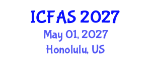 International Conference on Fisheries and Aquatic Sciences (ICFAS) May 01, 2027 - Honolulu, United States International Conference on Fisheries and Aquatic Sciences (ICFAS) May 01, 2027 - Honolulu, United States