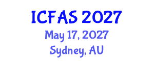 International Conference on Fisheries and Aquatic Sciences (ICFAS) May 17, 2027 - Sydney, Australia International Conference on Fisheries and Aquatic Sciences (ICFAS) May 17, 2027 - Sydney, Australia