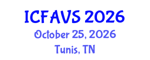 International Conference on Fisheries, Animal and Veterinary Sciences (ICFAVS) October 25, 2026 - Tunis, Tunisia International Conference on Fisheries, Animal and Veterinary Sciences (ICFAVS) October 25, 2026 - Tunis, Tunisia