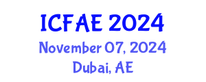 International Conference on Fisheries, Aquaculture and Environment (ICFAE) November 07, 2024 - Dubai, United Arab Emirates