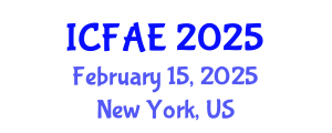 International Conference on Fisheries, Aquaculture and Environment (ICFAE) February 15, 2025 - New York, United States