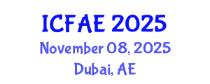 International Conference on Fisheries, Aquaculture and Environment (ICFAE) November 08, 2025 - Dubai, United Arab Emirates