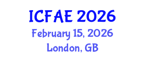 International Conference on Fisheries, Aquaculture and Environment (ICFAE) February 15, 2026 - London, United Kingdom