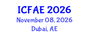 International Conference on Fisheries, Aquaculture and Environment (ICFAE) November 08, 2026 - Dubai, United Arab Emirates