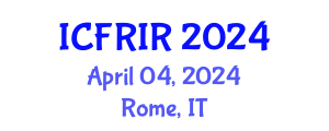 International Conference on Flood Recovery, Innovation and Response (ICFRIR) April 04, 2024 - Rome, Italy