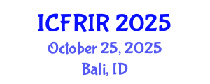 International Conference on Flood Recovery, Innovation and Response (ICFRIR) October 25, 2025 - Bali, Indonesia
