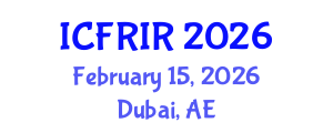 International Conference on Flood Recovery, Innovation and Response (ICFRIR) February 15, 2026 - Dubai, United Arab Emirates