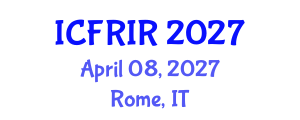 International Conference on Flood Recovery, Innovation and Response (ICFRIR) April 08, 2027 - Rome, Italy International Conference on Flood Recovery, Innovation and Response (ICFRIR) April 08, 2027 - Rome, Italy