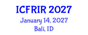 International Conference on Flood Recovery, Innovation and Response (ICFRIR) January 14, 2027 - Bali, Indonesia International Conference on Flood Recovery, Innovation and Response (ICFRIR) January 14, 2027 - Bali, Indonesia