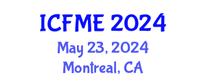 International Conference on Fluid Mechanics and Engineering (ICFME) May 23, 2024 - Montreal, Canada