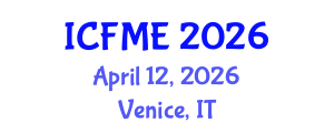 International Conference on Fluid Mechanics and Engineering (ICFME) April 12, 2026 - Venice, Italy