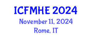 International Conference on Fluid Mechanics and Hydraulic Engineering (ICFMHE) November 11, 2024 - Rome, Italy