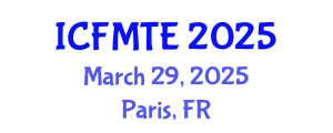 International Conference on Fluid Mechanics and Thermal Engineering (ICFMTE) March 29, 2025 - Paris, France