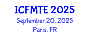 International Conference on Fluid Mechanics and Thermal Engineering (ICFMTE) September 20, 2025 - Paris, France