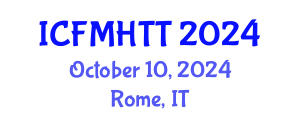International Conference on Fluid Mechanics, Heat Transfer and Thermodynamics (ICFMHTT) October 10, 2024 - Rome, Italy