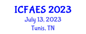 International Conference on Food Agriculture and Environmental Sciences (ICFAES) July 13, 2023 - Tunis, Tunisia