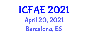 International Conference on Food and Agricultural Engineering (ICFAE) April 20, 2021 - Barcelona, Spain