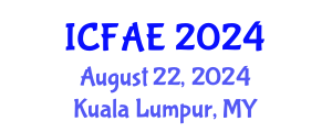 International Conference on Food and Agricultural Engineering (ICFAE) August 22, 2024 - Kuala Lumpur, Malaysia