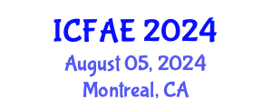 International Conference on Food and Agricultural Engineering (ICFAE) August 05, 2024 - Montreal, Canada