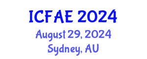 International Conference on Food and Agricultural Engineering (ICFAE) August 29, 2024 - Sydney, Australia