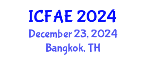 International Conference on Food and Agricultural Engineering (ICFAE) December 23, 2024 - Bangkok, Thailand