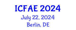 International Conference on Food and Agricultural Engineering (ICFAE) July 22, 2024 - Berlin, Germany