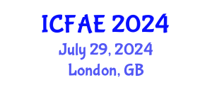 International Conference on Food and Agricultural Engineering (ICFAE) July 29, 2024 - London, United Kingdom