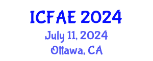 International Conference on Food and Agricultural Engineering (ICFAE) July 11, 2024 - Ottawa, Canada