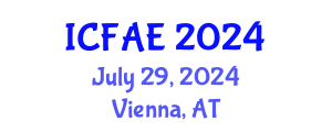 International Conference on Food and Agricultural Engineering (ICFAE) July 29, 2024 - Vienna, Austria
