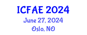 International Conference on Food and Agricultural Engineering (ICFAE) June 27, 2024 - Oslo, Norway