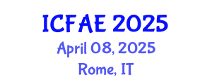 International Conference on Food and Agricultural Engineering (ICFAE) April 08, 2025 - Rome, Italy
