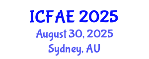 International Conference on Food and Agricultural Engineering (ICFAE) August 30, 2025 - Sydney, Australia