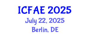 International Conference on Food and Agricultural Engineering (ICFAE) July 22, 2025 - Berlin, Germany