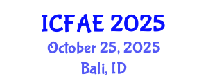 International Conference on Food and Agricultural Engineering (ICFAE) October 25, 2025 - Bali, Indonesia