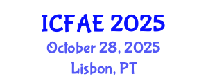 International Conference on Food and Agricultural Engineering (ICFAE) October 28, 2025 - Lisbon, Portugal
