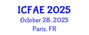 International Conference on Food and Agricultural Engineering (ICFAE) October 28, 2025 - Paris, France