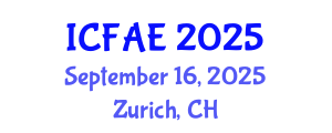 International Conference on Food and Agricultural Engineering (ICFAE) September 16, 2025 - Zurich, Switzerland