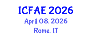 International Conference on Food and Agricultural Engineering (ICFAE) April 08, 2026 - Rome, Italy