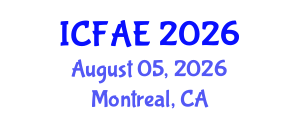 International Conference on Food and Agricultural Engineering (ICFAE) August 05, 2026 - Montreal, Canada