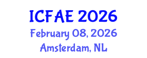 International Conference on Food and Agricultural Engineering (ICFAE) February 08, 2026 - Amsterdam, Netherlands