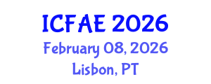 International Conference on Food and Agricultural Engineering (ICFAE) February 08, 2026 - Lisbon, Portugal