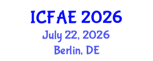 International Conference on Food and Agricultural Engineering (ICFAE) July 22, 2026 - Berlin, Germany