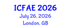 International Conference on Food and Agricultural Engineering (ICFAE) July 26, 2026 - London, United Kingdom