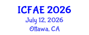 International Conference on Food and Agricultural Engineering (ICFAE) July 12, 2026 - Ottawa, Canada