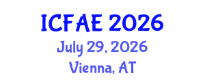 International Conference on Food and Agricultural Engineering (ICFAE) July 29, 2026 - Vienna, Austria