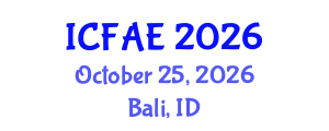 International Conference on Food and Agricultural Engineering (ICFAE) October 25, 2026 - Bali, Indonesia