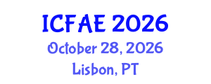 International Conference on Food and Agricultural Engineering (ICFAE) October 28, 2026 - Lisbon, Portugal